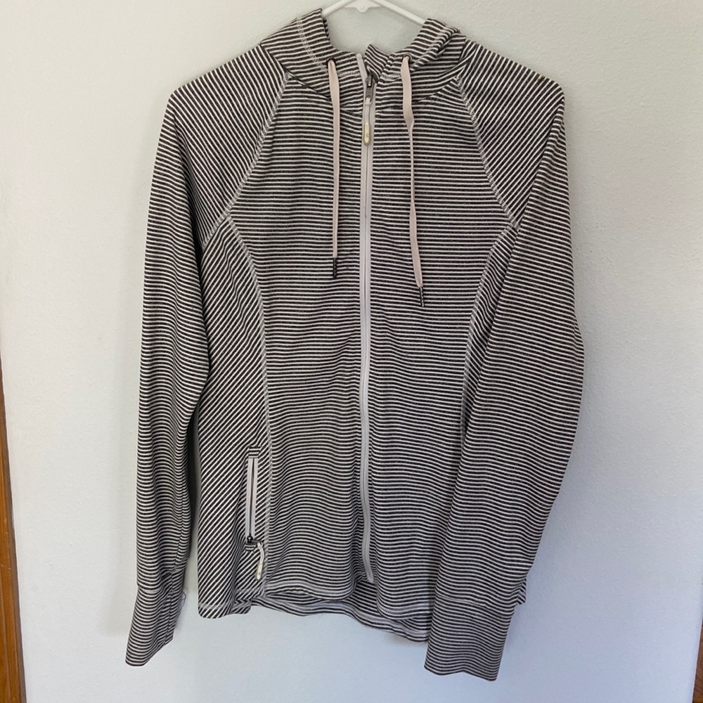 Striped zip up hoodie